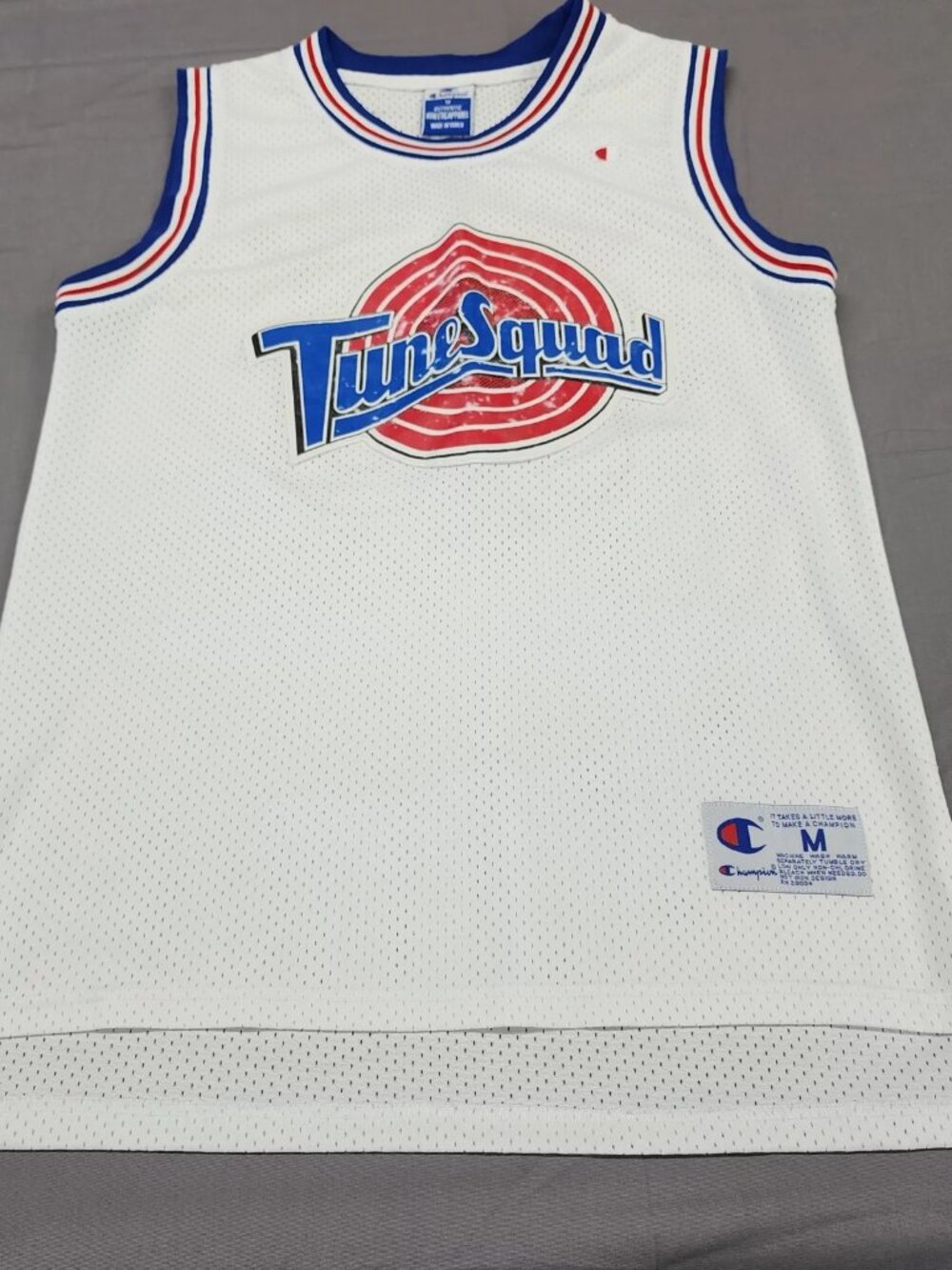 Champion Tune Squad Roadrunner 00 Mesh Basketball Jersey Tank Men's M White